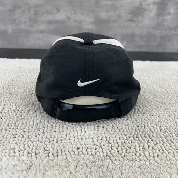 NIKE CADILLAC STRAP BACK GOLF HAT OSFA TWO TONE BLACK WHITE EMBROIDERED GOLFING - Picture 3 of 8